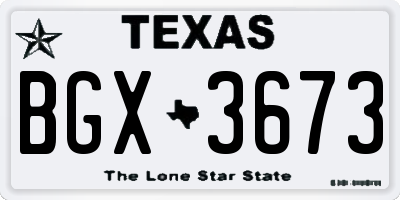 TX license plate BGX3673
