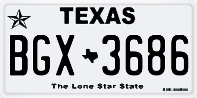 TX license plate BGX3686