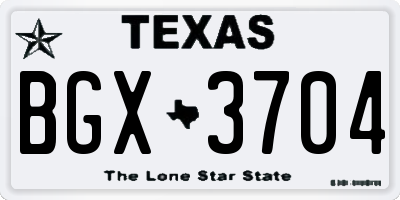 TX license plate BGX3704