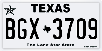 TX license plate BGX3709