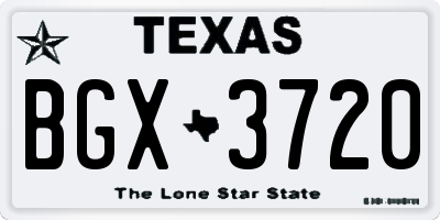 TX license plate BGX3720