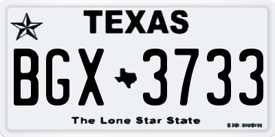TX license plate BGX3733
