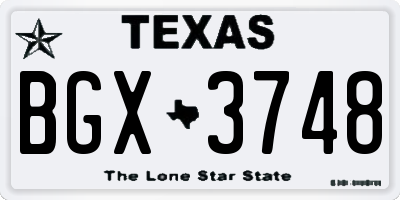 TX license plate BGX3748