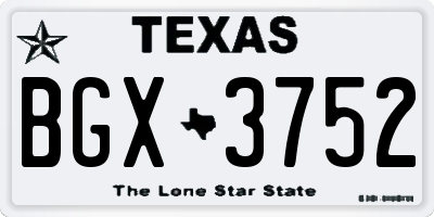 TX license plate BGX3752