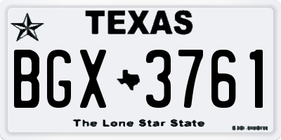 TX license plate BGX3761