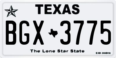 TX license plate BGX3775