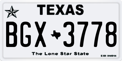 TX license plate BGX3778