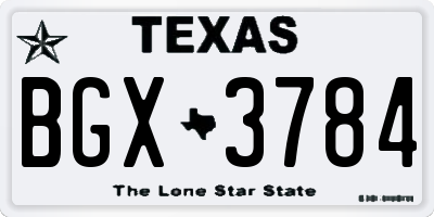 TX license plate BGX3784
