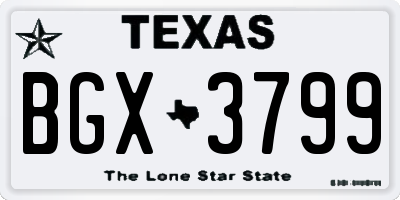 TX license plate BGX3799