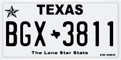 TX license plate BGX3811