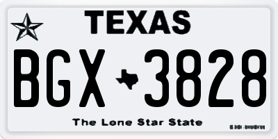 TX license plate BGX3828