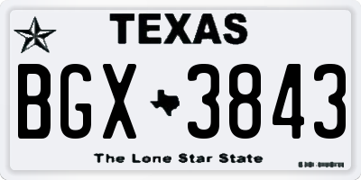 TX license plate BGX3843