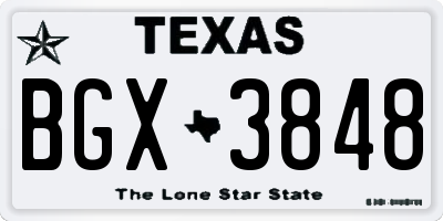 TX license plate BGX3848