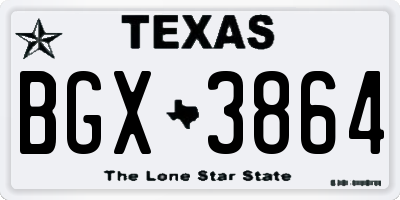 TX license plate BGX3864