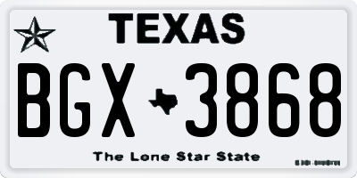 TX license plate BGX3868