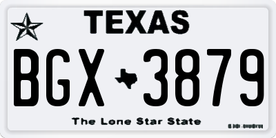 TX license plate BGX3879