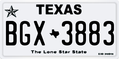TX license plate BGX3883