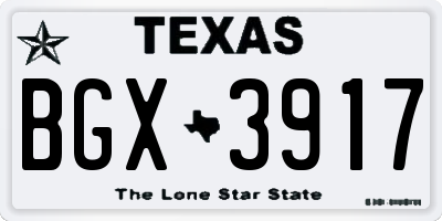 TX license plate BGX3917