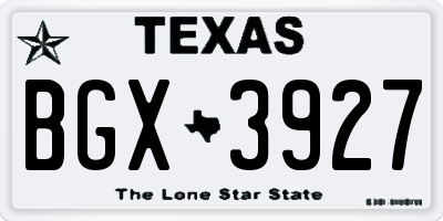 TX license plate BGX3927
