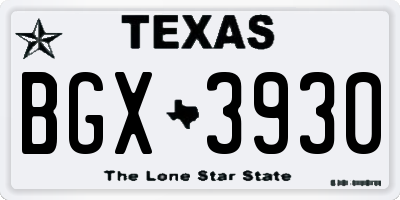 TX license plate BGX3930