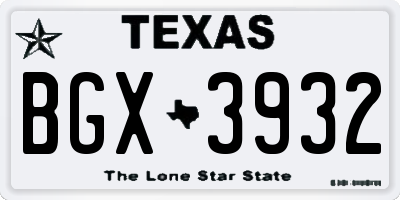 TX license plate BGX3932