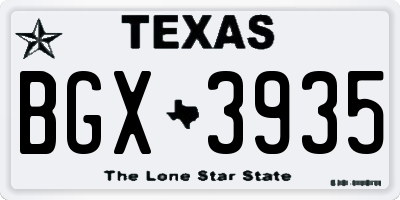 TX license plate BGX3935