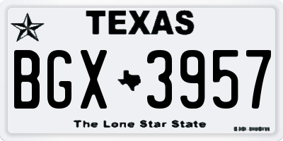 TX license plate BGX3957