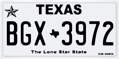TX license plate BGX3972