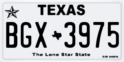 TX license plate BGX3975