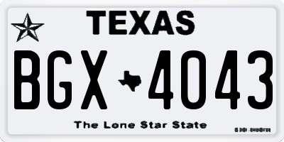 TX license plate BGX4043