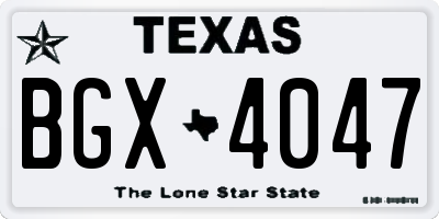TX license plate BGX4047