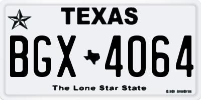 TX license plate BGX4064