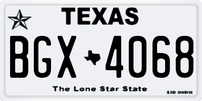 TX license plate BGX4068