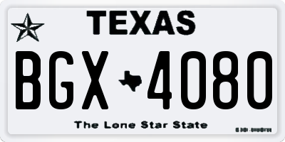 TX license plate BGX4080