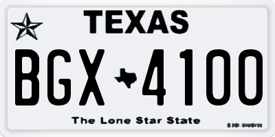 TX license plate BGX4100