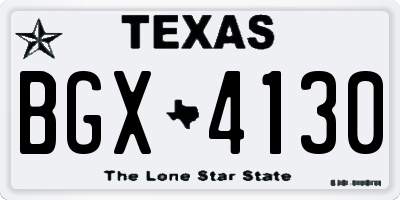 TX license plate BGX4130