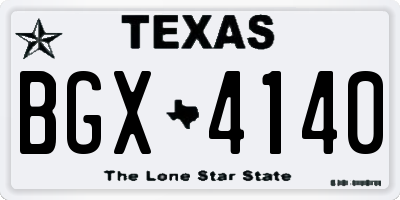 TX license plate BGX4140
