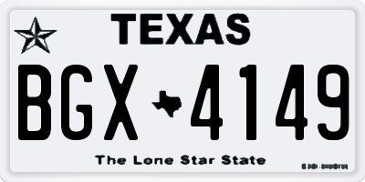TX license plate BGX4149