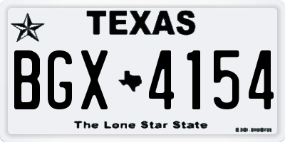 TX license plate BGX4154