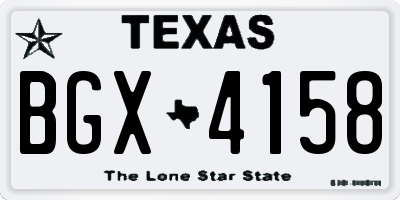 TX license plate BGX4158