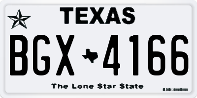 TX license plate BGX4166