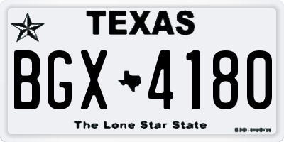 TX license plate BGX4180