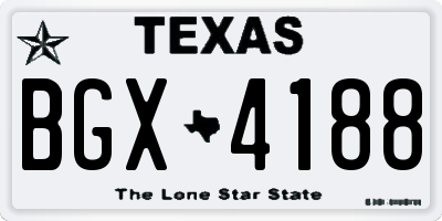 TX license plate BGX4188