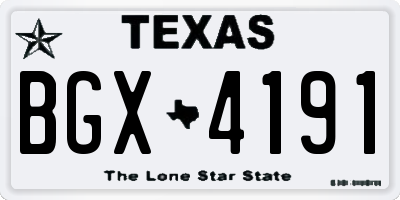 TX license plate BGX4191