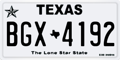 TX license plate BGX4192