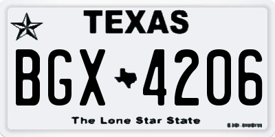 TX license plate BGX4206