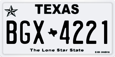 TX license plate BGX4221