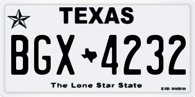 TX license plate BGX4232