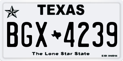 TX license plate BGX4239