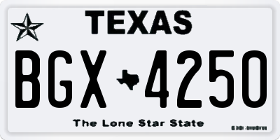 TX license plate BGX4250
